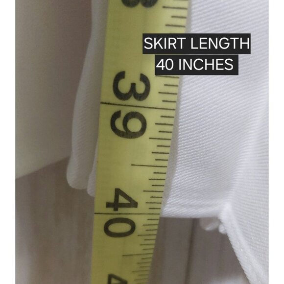 NWT Commense White Top & Pleated Maxi Skirt W/ Black & White Trim Size Small - Picture 6 of 11